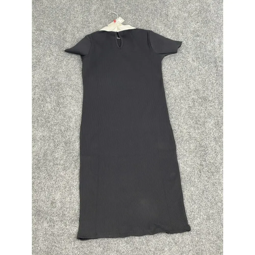 River Island Sweater Dress Girls 11-12 Years Black Knit Bow Stretch N295